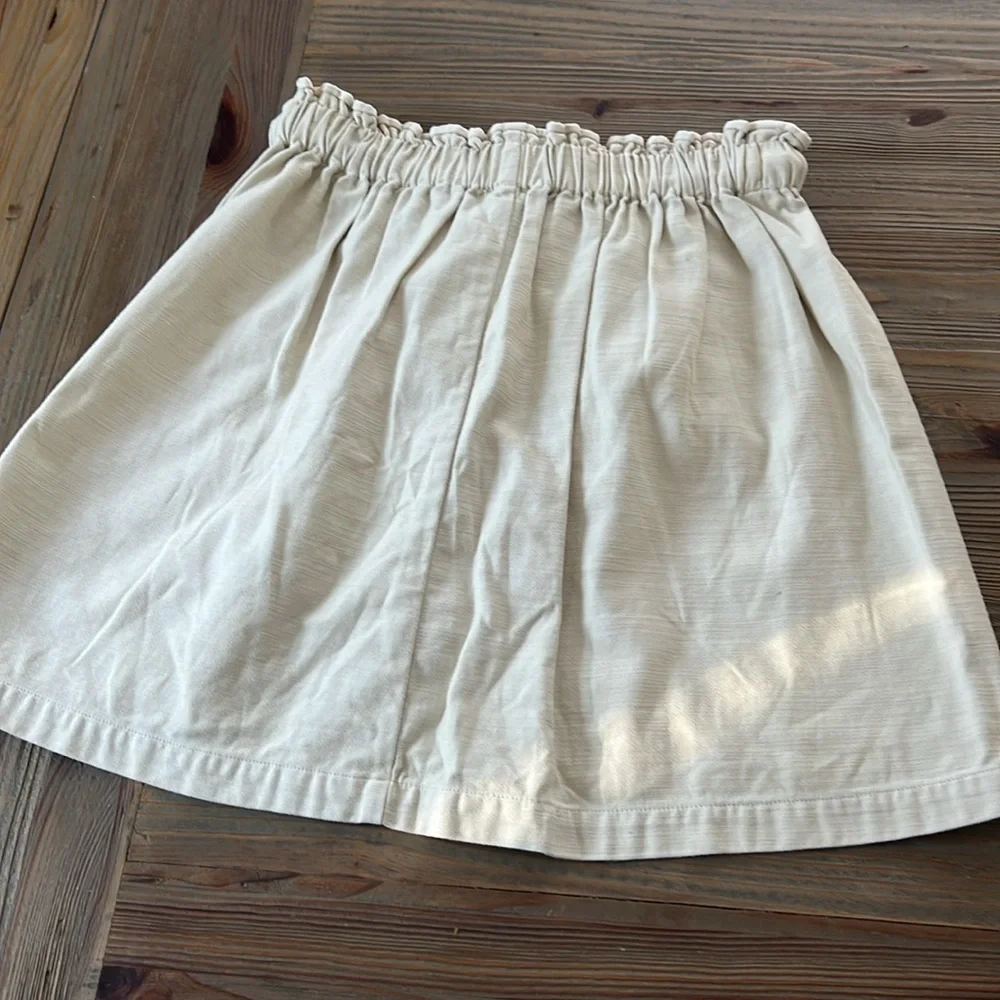 J. Crew Ivory Pull On Rope Tie Drawstring Waist Mini Skirt Nautical Cotton S